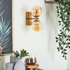 hofstein Applique murale Remaisnil Laiton, 2 lumières