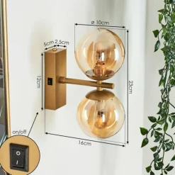 hofstein Applique murale Remaisnil Laiton, 2 lumières