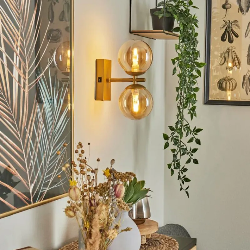 hofstein Applique murale Remaisnil Laiton, 2 lumières