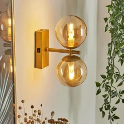 hofstein Applique murale Remaisnil Laiton, 2 lumières