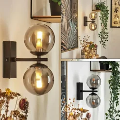 Suspension Verre Fumé-hofstein Applique murale Remaisnil Noir, 2 lumières