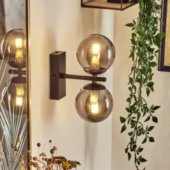 Suspension Verre Fumé-hofstein Applique murale Remaisnil Noir, 2 lumières