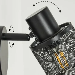 Style Boho-Chic-hofstein Applique murale Roto Noir, 1 lumière