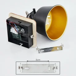 Lampes Dorées-hofstein Applique murale Safari Chrome, Bois clair, Noir, 1 lumière