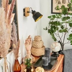 Lampes Dorées-hofstein Applique murale Safari Chrome, Écru, Noir, 1 lumière