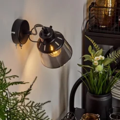 Suspension Verre Fumé-hofstein Applique murale Safari Noir, 1 lumière