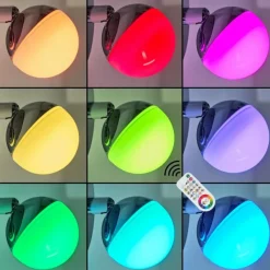 hofstein Applique murale Sanchequias LED Chrome, 1 lumière, Télécommandes, Changeur de couleurs