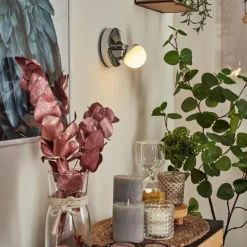 hofstein Applique murale Sanchequias LED Chrome, 1 lumière, Télécommandes, Changeur de couleurs