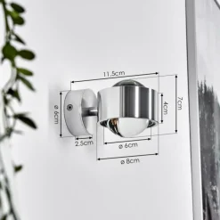 hofstein Applique murale Sapri Argenté, 1 lumière