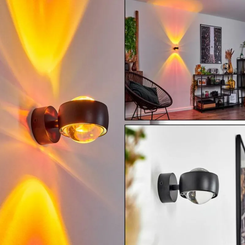 hofstein Applique murale Sapri Noir, 1 lumière