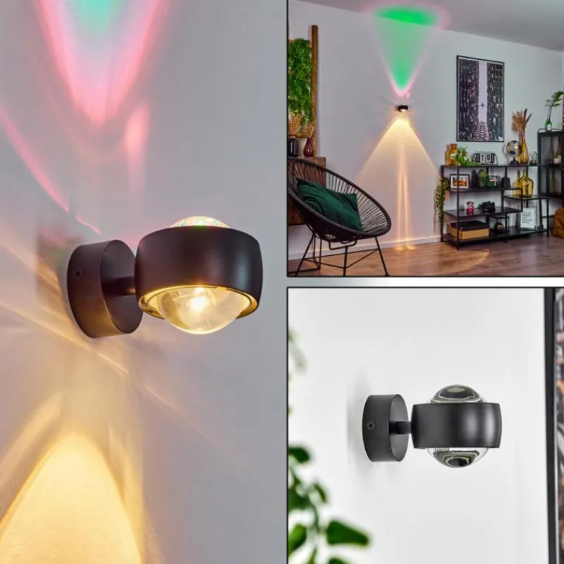 hofstein Applique murale Sapri Noir, 1 lumière