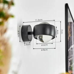 hofstein Applique murale Sapri Noir, 1 lumière