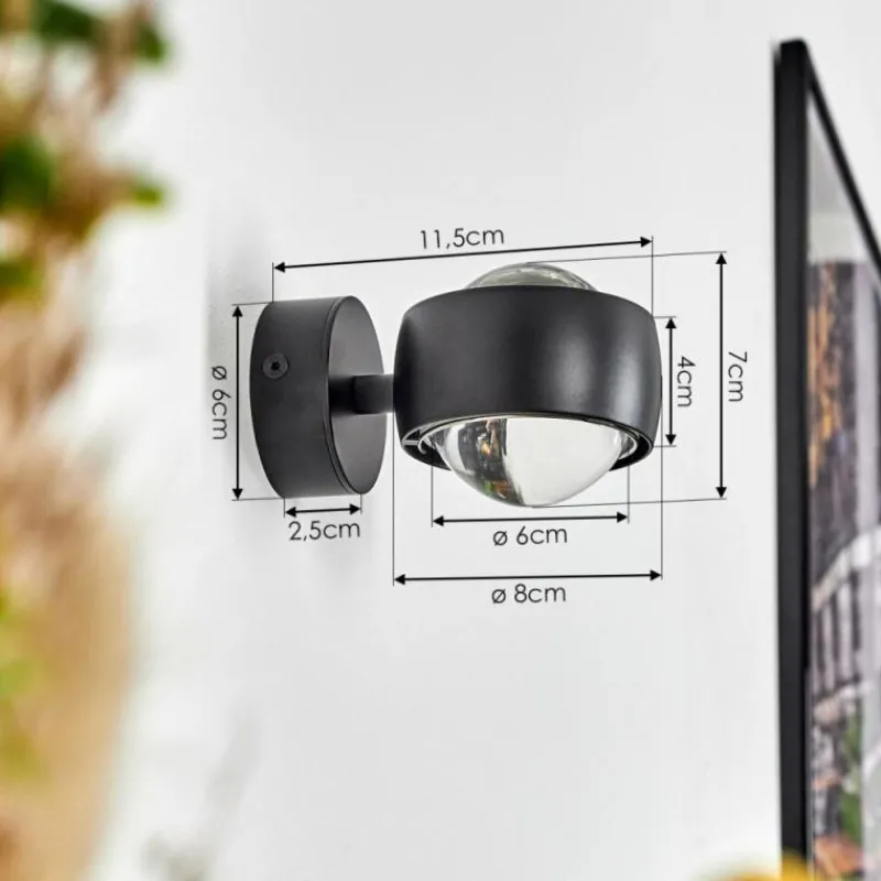 hofstein Applique murale Sapri Noir, 1 lumière