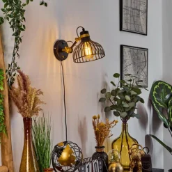 Lampes Dorées-hofstein Applique murale Sivergues Noir, 1 lumière