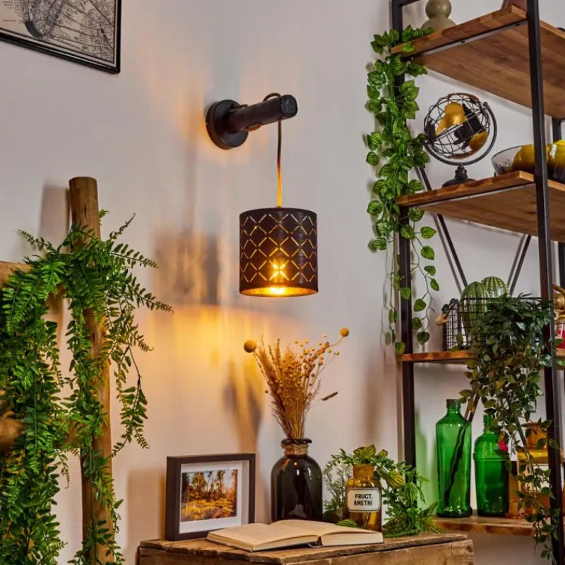 Lampes En Tissu-hofstein Applique murale Tallaboa Brun, Noir, 1 lumière