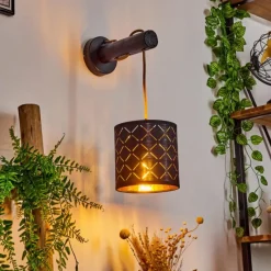 Lampes En Tissu-hofstein Applique murale Tallaboa Brun, Noir, 1 lumière