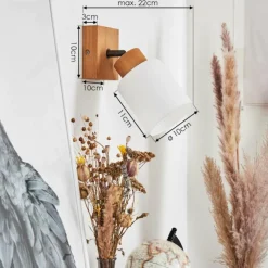 Luminaires Scandinaves-hofstein Applique murale Tercier Argent Oxydé, Écru, 1 lumière