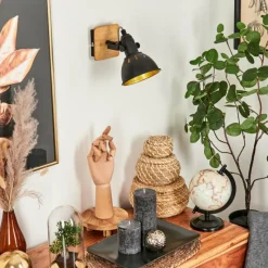 Lampes Dorées-hofstein Applique murale Tina Chrome, Écru, Noir, 1 lumière