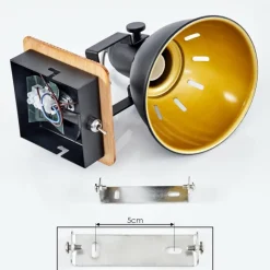 Lampes Dorées-hofstein Applique murale Tina Chrome, Écru, Noir, 1 lumière