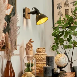 Lampes Dorées-hofstein Applique murale Tina Chrome, Écru, Noir, 1 lumière