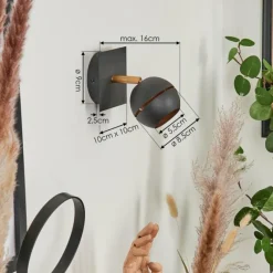 hofstein Applique murale Tome LED Laiton, Noir, 1 lumière* Spots Et Projecteurs