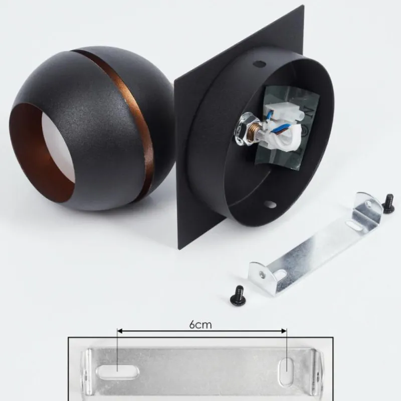 hofstein Applique murale Tome LED Laiton, Noir, 1 lumière* Spots Et Projecteurs