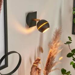 hofstein Applique murale Tome LED Laiton, Noir, 1 lumière* Spots Et Projecteurs