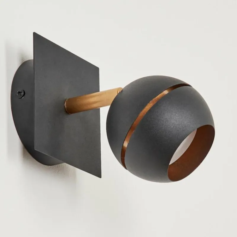 hofstein Applique murale Tome LED Laiton, Noir, 1 lumière* Spots Et Projecteurs