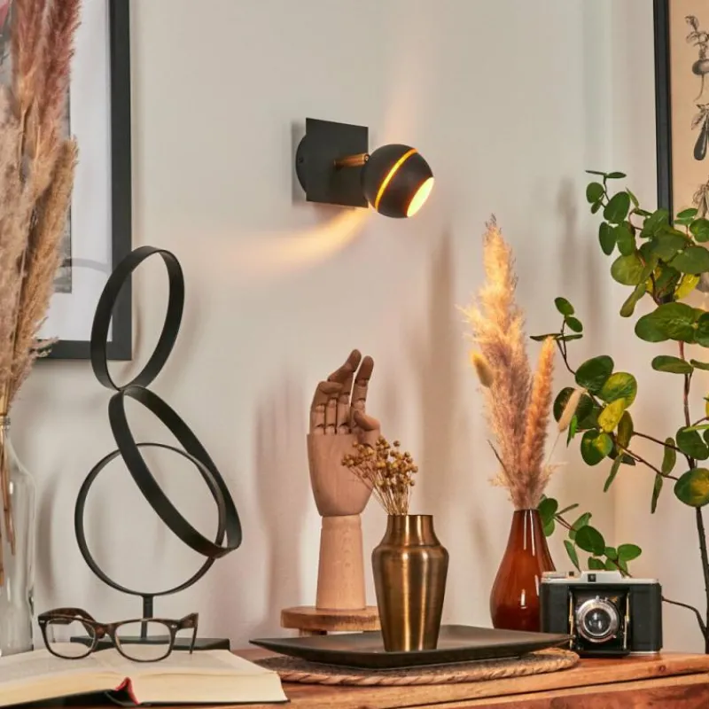 hofstein Applique murale Tome LED Laiton, Noir, 1 lumière* Spots Et Projecteurs