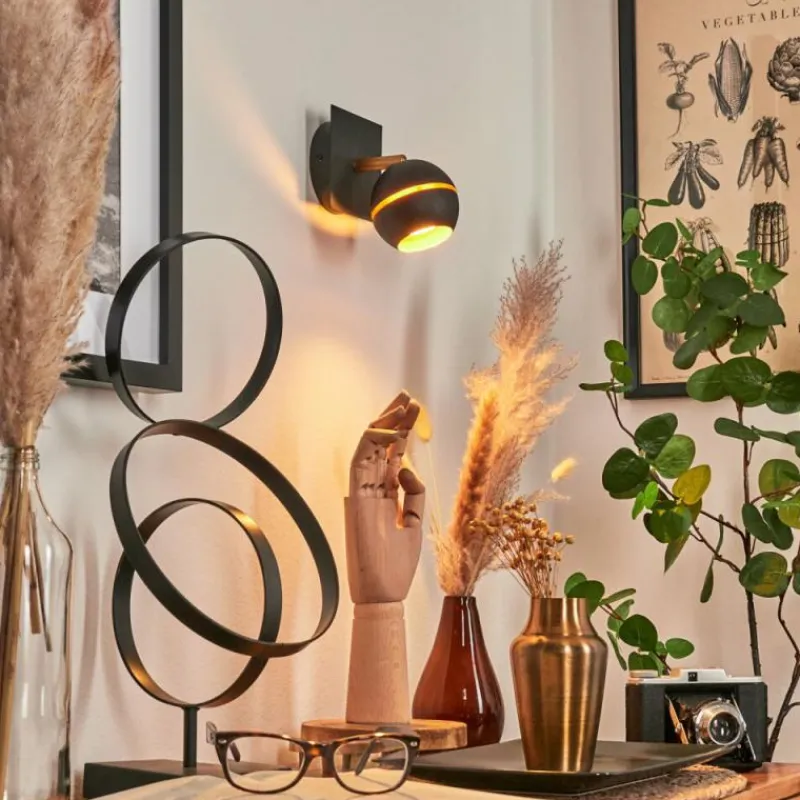 hofstein Applique murale Tome LED Laiton, Noir, 1 lumière* Spots Et Projecteurs