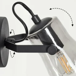 Suspension Verre Fumé-hofstein Applique murale Trajouca Noir, 1 lumière