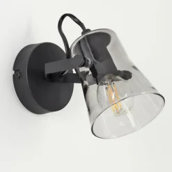 Suspension Verre Fumé-hofstein Applique murale Trajouca Noir, 1 lumière