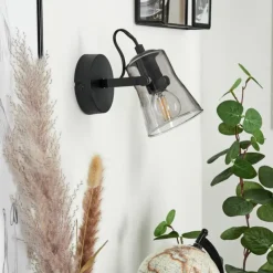 Suspension Verre Fumé-hofstein Applique murale Trajouca Noir, 1 lumière