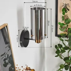 Suspension Verre Fumé-hofstein Applique murale Vaurois Laiton, Noir, 1 lumière