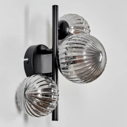 hofstein Applique murale - Verre 10, 12 cm Chehalis Fumé, 3 lumières