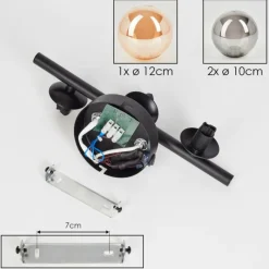 hofstein Applique murale - Verre 10, 12 cm Chehalis Ambre, Fumé, 3 lumières