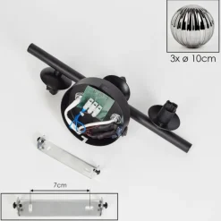 hofstein Applique murale - Verre 10 cm Chehalis Fumé, 3 lumières