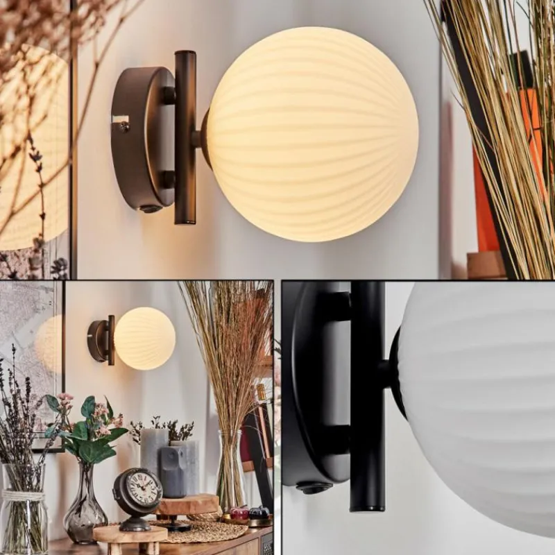 hofstein Applique murale - Verre 15 cm Chehalis Blanc, 1 lumière