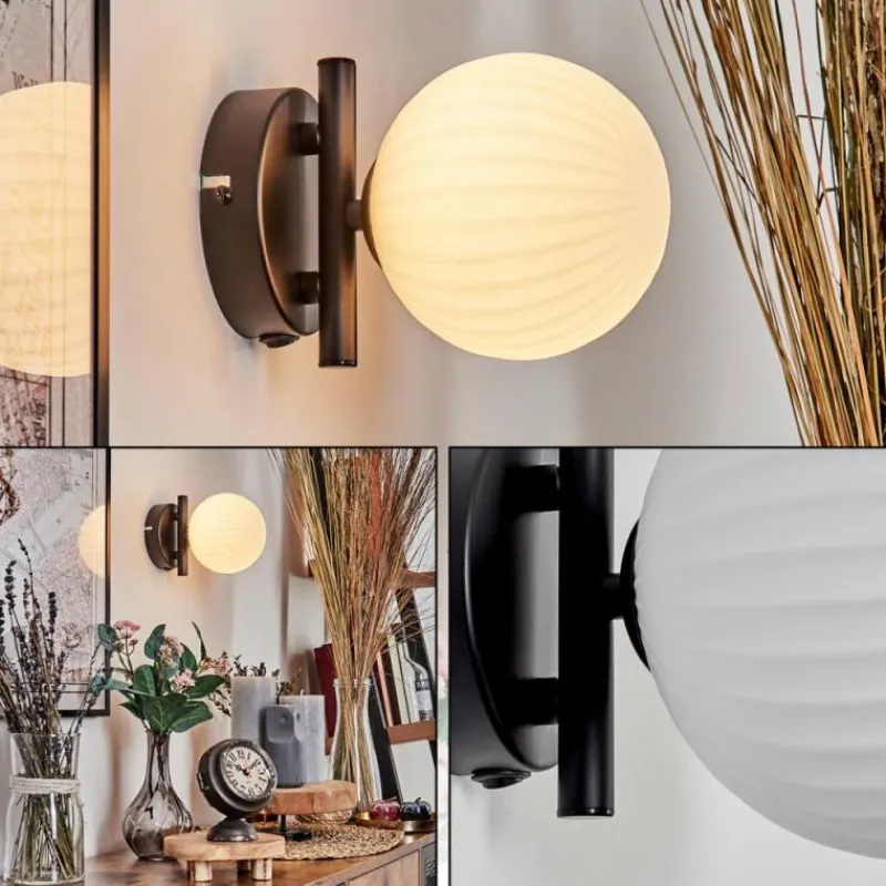 hofstein Applique murale - Verre 12 cm Chehalis Blanc, 1 lumière