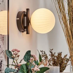 hofstein Applique murale - Verre 12 cm Chehalis Blanc, 1 lumière