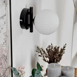 hofstein Applique murale - Verre 12 cm Chehalis Blanc, 1 lumière