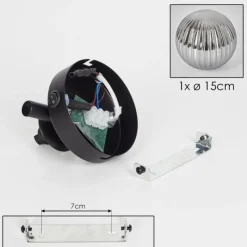 hofstein Applique murale - Verre 15 cm Chehalis Fumé, 1 lumière