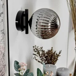 hofstein Applique murale - Verre 15 cm Chehalis Fumé, 1 lumière