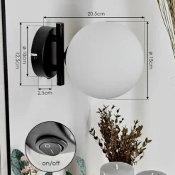 hofstein Applique murale - Verre 15 cm Chehalis Blanc, 1 lumière