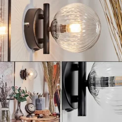 hofstein Applique murale - Verre 12 cm Chehalis Clair, 1 lumière