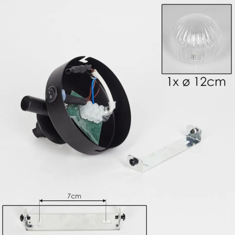 hofstein Applique murale - Verre 12 cm Chehalis Clair, 1 lumière