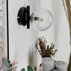 hofstein Applique murale - Verre 12 cm Chehalis Clair, 1 lumière