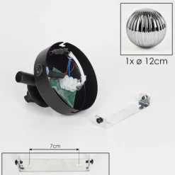 hofstein Applique murale - Verre 12 cm Chehalis Fumé, 1 lumière