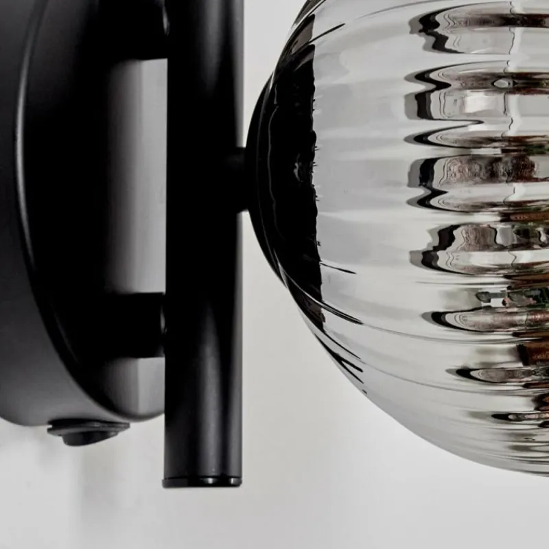 hofstein Applique murale - Verre 12 cm Chehalis Fumé, 1 lumière