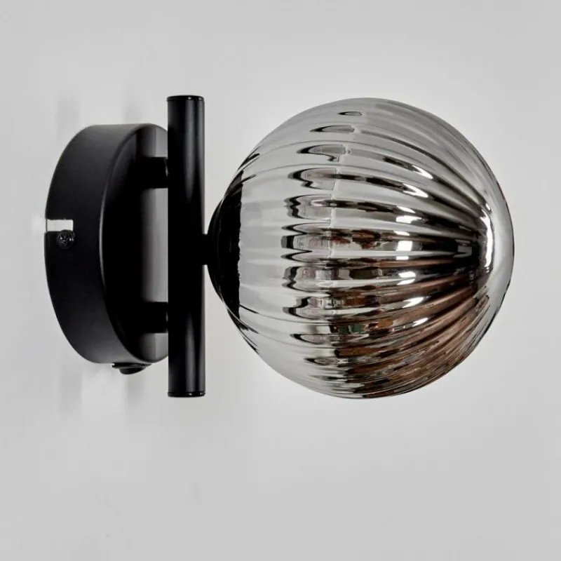 hofstein Applique murale - Verre 12 cm Chehalis Fumé, 1 lumière